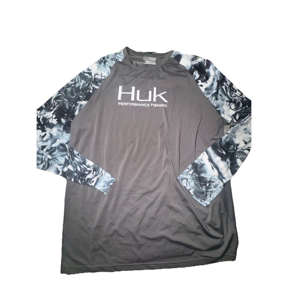 Huk Performance Fishing Camo Long Sleeve Grey XXL (AI15)